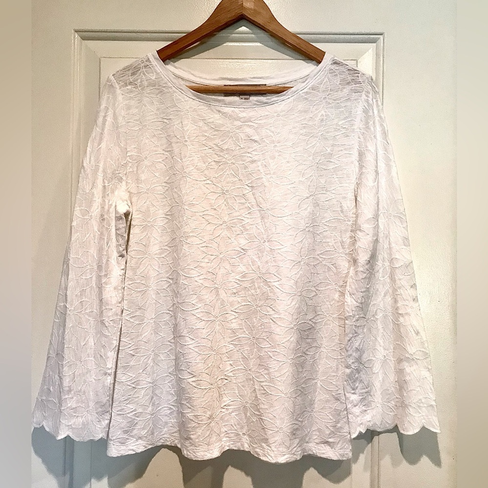 Embroidered Long-Sleeve Top